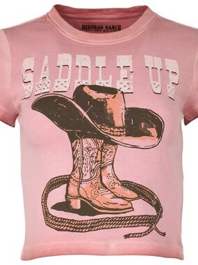 RedHead Ranch Saddle Up Baby Doll Short-Sleeve T-Shirt- Rose Dawn
